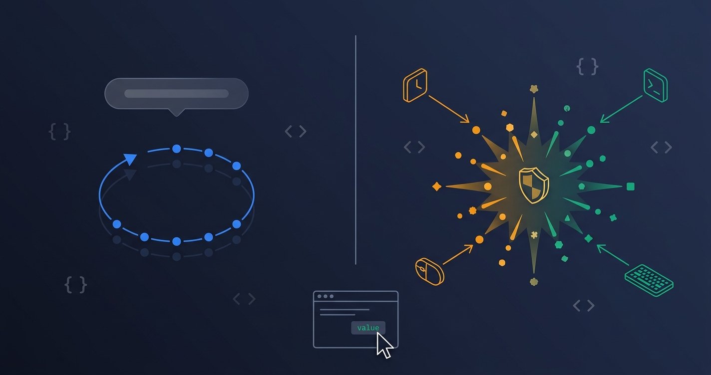 Technical diagram comparing Math.random and crypto.getRandomValues in a browser context